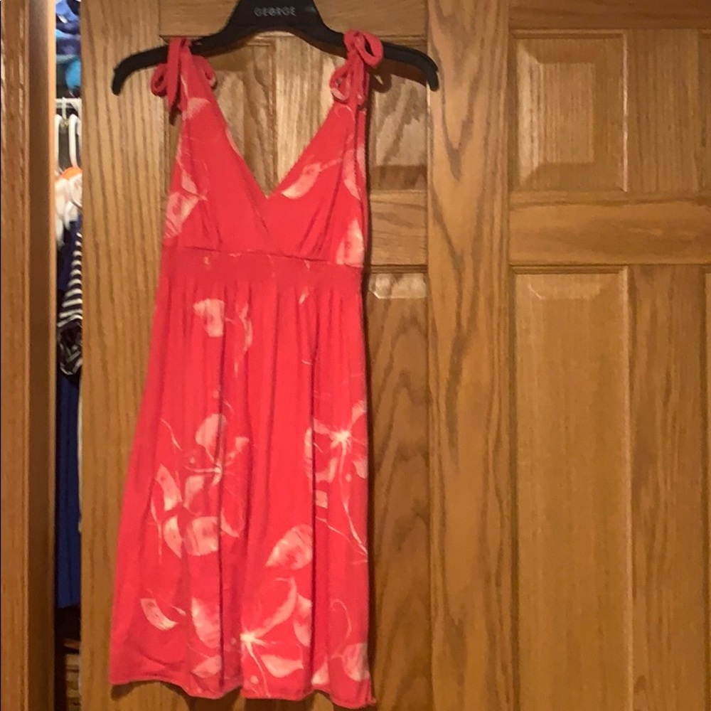 Coral floral dress